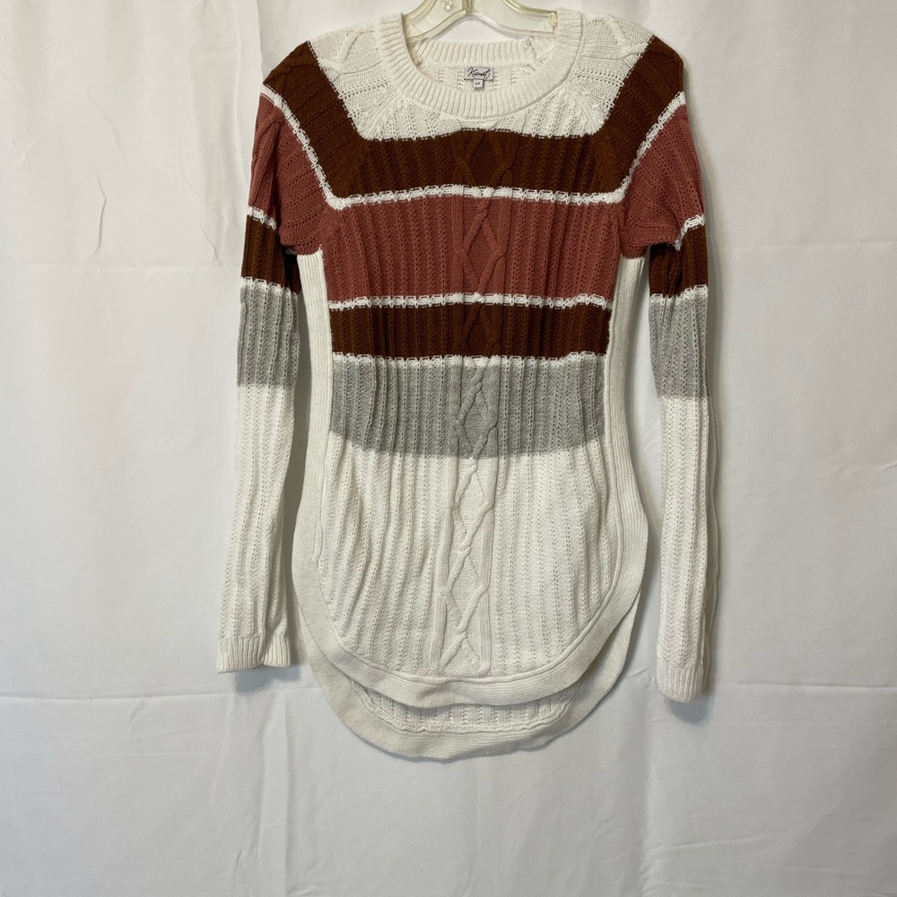 Kismet Knit Sweater White, Brown, Gray Women’s Small